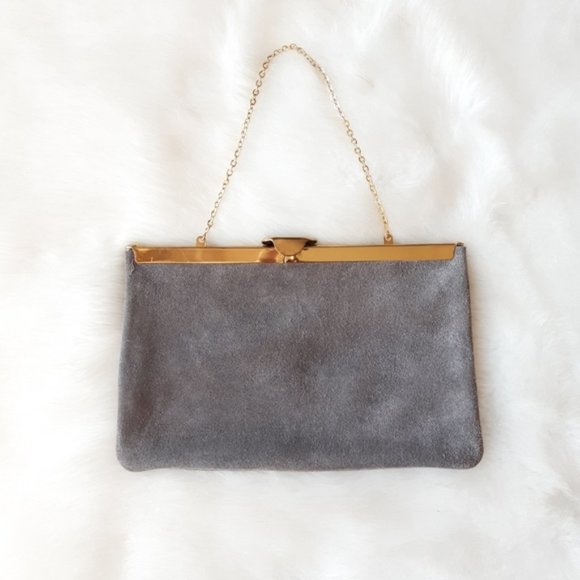 Vintage Handbags - Etra | Vintage Suede Leather Clutch